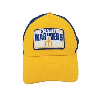 Fan Favorite Seattle Mariners Cooperstown Collection Trucker Hat Yellow Blue MLB